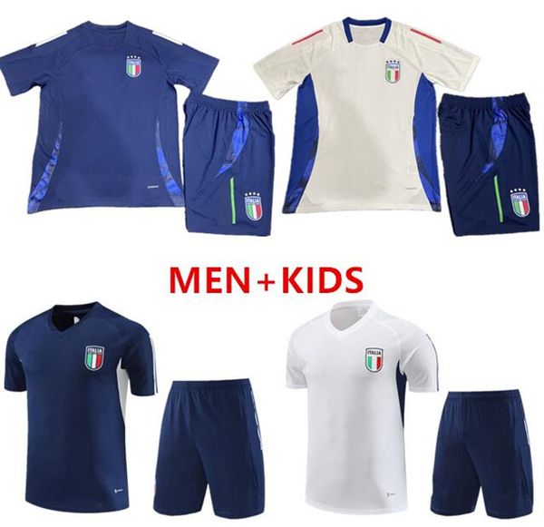 24/25 Italie Tracksuit Camisetas de Football Jerseys Contrôle de formation à manches courtes 23 / 24Italicy Chandal Futbol survivant Italia Sportswear6666