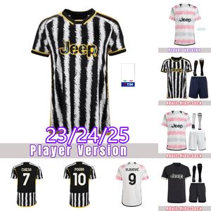24/25 Juventus Football Club Soccer Jersey Maglia Dusan Chiesa Weston 23 24 Rabiot Football Shirt Bremer Chiellini Bonucci Pogba Kean Fans Joue Kid Kid Kit Kit