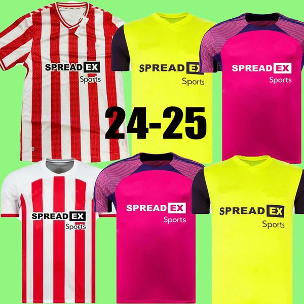 Sunderland 24 25 Maillots de football à la maison à la maison Stewart Simms Roberts Amad Clarke Dajaku Embleton Evans O'Nien 2024 2025 Shirt Football Pritchard