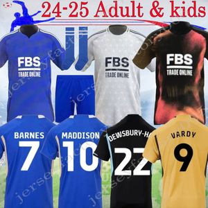 24 25 Jerseys de football Leicesters Barnes Tielemans Home Away Vardy Maddison Ayoze Ndidi Mendy Daka Iheanacho Lookman 2024 FOOTBALLS UNIFORMES Men Kit Kit Kit