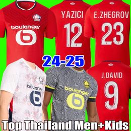 24 25 LOSC Lille Soccer Jerseys Umtiti Cabella J David David Yazici Ounas Football Shirt 2025 Olympique Haraldsss Zhegrova Football Kit Maillot Men Kids Set Equipment