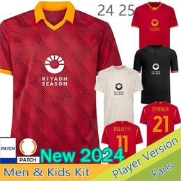 24 25 Magliere Romat Shirt Football Kit 23 24 Kit pour enfants 2023 2024 Home Third Football Kit Maglieta Train Pellegrini Braham