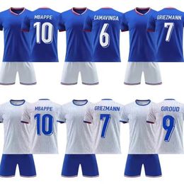 24 25 Maillot de francés Jerseys de fútbol 2024 Zaire-Emery Giroud Griezmann Tchouameni Kolo Muani Coman Camavida Fútbol Camisa Hombres para mujeres Jugadores