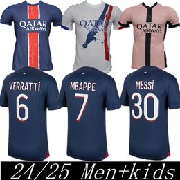 24 25 MAILLOT MBAPPE Soccer Jerseys Kids Kit Player Versie Training Pre Match 2024 2025 Maglia Paris Home Away voetbalhirt Hakimi Fabian Vitinha O Dembele Barcola
