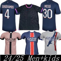 24 25 Maillot Mbappe Soccer Jerseys Kid Kit Version Player Training Pre Match 2024 2025 Maglia Paris Home Away Football Shirt Hakimi Fabian Vititinha O Dembele Barcola