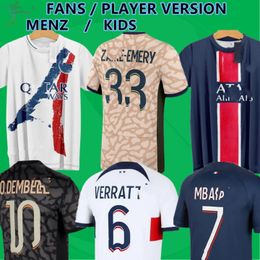 24 25 MAILLOT MBAPPE Jerseys Kits Kits Kit 23/24 Versión de jugador PRE PAR Match 2023 2024 Maglia Pariss Home Away Fútbol Camisa de fútbol Hakimi Fabian Vitinha O Dembele