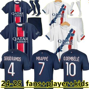 24 25 MAILLOT MBAPPE SOCKER JIREYS KIDS KIT 24/25 Player Versie Training Pre Match 2024 2025 Maglia Paris Home Away Football Shirt Hakimi Fabian Vitinha O Dembele 888