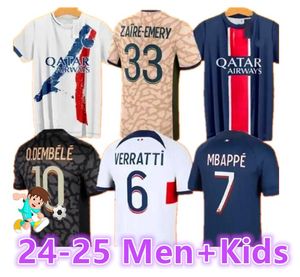 24 25 Maillot Mbappe Soccer Jerseys Kids Kit 23/24 Version Player Training Pre Match 2023 2024 Maglia Paris Home Football Shirt Hakimi Fabian Vititinha O Dembele899