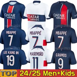 24 25 Maillot O.Dembele de Foot Soccer Jerseys 2024 2025 MBAPE HAKIMI KIDS KIT MAGLIA PARIS FOOTBALL CAMISETA Home Fourth Version Version Enfant Sergio Ramos 2xl