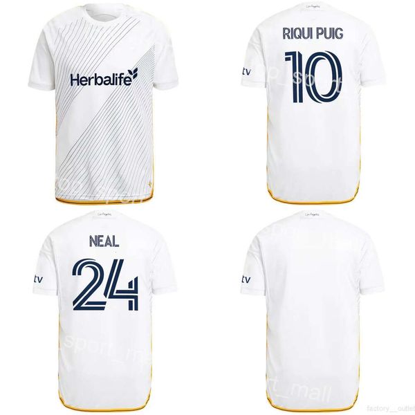 24 25 Maillot de football Los Angeles LA Galaxy 9 JOVELJIC 20 CERRILLO 8 DELGADO 2 YAMANE 10 PUIG 7 FAGUNDEZ 4 YOSHIDA 5 BRUGMAN 24 NEAL Kits de maillots de football équipe blanche