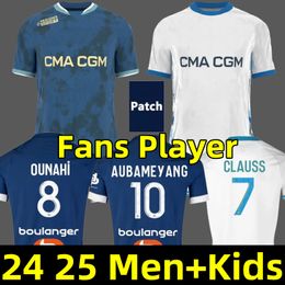 24 25 Marseilles voetbaltruien Ounahi Harit Ndiaye Clauss Mbemba Veretout 2024 2025 voetbal shirts Men Kids Kits Fans speler om Olympique Maillot Foot Bule White