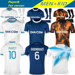 24 25 Marseilles Special Soccer Jerseys 2023 2024 202Maillot Foot OM Vitinha Guendouzi Gigot Gerson Payet Clauss voetbal Shirts Mannen uniform fans speler 30e 30e 30e