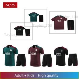 24-25 MBAPPE SOCUCER JERSEYS voetbaloefeningskit voor kinderen en volwassenen, PPSG Tracksuit Paris Training Training