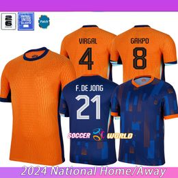 24 25 NEDERLAND MEMPHIS Europees Nederland Voetbalshirt 2024 Euro Cup Nederlands Elftal Voetbalshirt Heren Kindertenue Thuis Uit MEMPHIS XAVI GAKPO Futbol Uniform