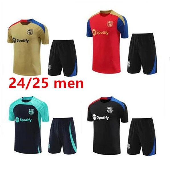 24 25 Hombres para niños Barcelona Soccer Jersey Jersey Barca Set Traje de entrenamiento para adultos 23/24 Traje de chaleco de manga corta Socios para adultos y niños