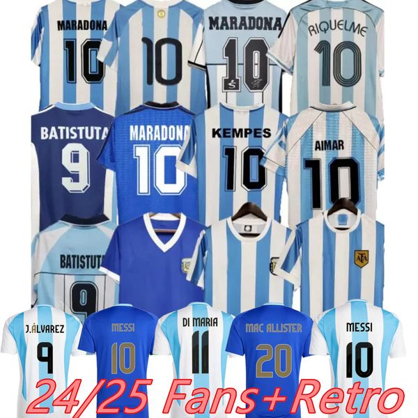 24 25 Messis Dybala1978 1986 1998 Argentine Retro Soccer Jersey Maradona 1996 2000 2001 2006 2010 Kempes Batistuta Riquelme Higuain Caniggia Aimar Football Shirts Football