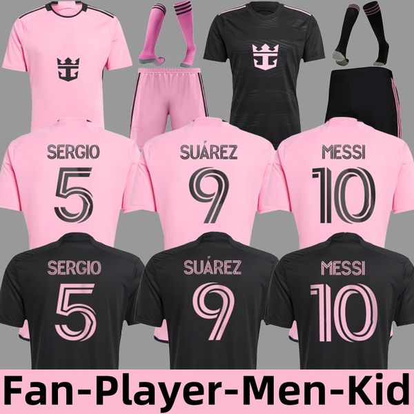 24/25 MESSIS Inter MiamiS Fans Player version hommes kits enfants 23 24 Inter MiamiS FC Maillots de football à domicile SUAREZ maillots de football SERGIO JORDI ALBA MOTA kits de football