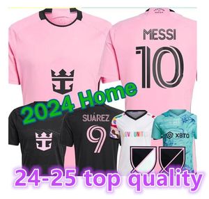 24/25 Messis Miami Suarez voetbalshirts Interses Kids Kit 2023 2024 Derde thuis weg voetbalhirt vrouwen intermiami-speler Martinez Sergio Luis Plus Size S-4XL