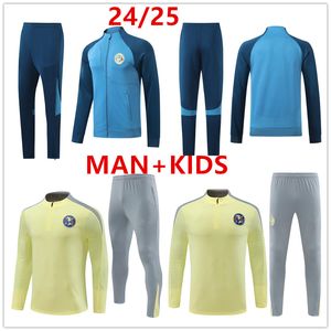 24 25 Mexicico Club America Men Trainingsvoetbaltraining voor volwassenen Voetbal Training Pak 2024 2025 CIOVANNY G DOS SANTOS R Sambueza P Voetbalman Long Zipper Kids Tracksuits Jacket Set