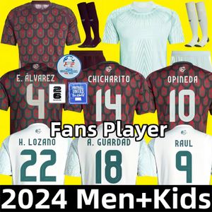 24/25 Mexique Copa America Raul Chicharito Soccer Jerseys 2024 2025LOZANO DOS SANTOS H.LOZANO Men de football Shirts Uniforms Fans Player Version