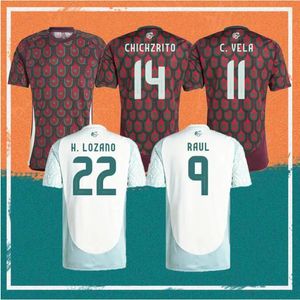 24/25 MEXICO Copa America Jerseys de football 2024 H.Lozano Chicharito H. Herrera Shirt Raul Chicharito E. Alvarez C. Vella A. Guardado Kids Kit Football Uniforme