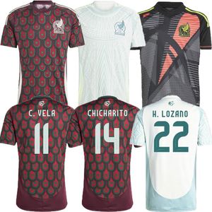 24 25 México Home Away Portero Copa América 2024 RAUL CHICHARITO LOZANO DOS SANTOS Jerseys de fútbol México 1985 Kit retro de buena calidad uniforme de camisa de fútbol