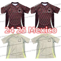 24 25 MEXIQUE Maillots de football Top Thaïlande Qualité 2024 MX Kit Chemises de football CHICHARITO LOZANO Hommes Uniforme Maillot de pied Kits Camiseta Futbol Survêtement Fans Joueur