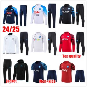 24 25 Napoli Tracksuit Soccer Jersey Kit 2024 2025 SSC NAPLES AE7 D10S HOMMES TRACK TRAIN