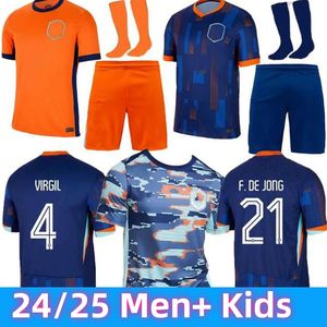 24 25 Nederlands European Holland Club Soccer Jersey 2024 Euro Cup 2025 Nederlands Nationaal Team voetbalshirt Men Kids Kit Volledige set thuis weg Memphis Xavi Gakpo