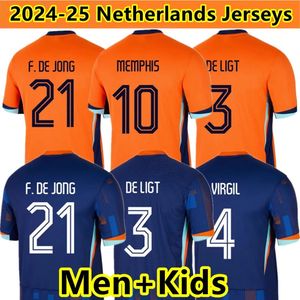 24 25 Nederlands Memphis European Holland Club Soccer Jersey 2024 Euro Cup 2025 Dutch Nationa voetbalshirt Mini Kids Kit Volledige set thuis weg Memphis Xavi Gakpo JJ 3.26