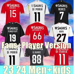 24 25 NIEUWE Benfica Soccer Jerseys Di Maria Ramos Everton Pizzi Rafa Darwin G.Ramos Neres Fans Player versie 2023 2024 Enzo Home Away Black Men Kids Kit voetbal shirts