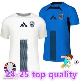 24 25 Newlovenia Soccer Jersey 2024 2025 Sesko Home White White Azul 2024 2025 Camisa de sudadera de ropa de fútbol Camisa 88