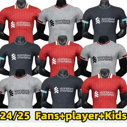 24 25 NOUVEAU les Reds Mohamed Salah Darwin Nunez Soccer Jerseys Dominik Szoboszlai Andy Robertson Alisson Becker Joe Gomez Joel Matip Curtis Jones Home Away Men Kid Kit Kit