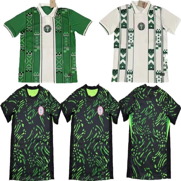 24 25 Nigeria IHEANACHO AINA Camisetas de fútbol para hombre Equipo nacional 24 25 SIMON OMERUO A. IWBOI Traje de local visitante Pre-partido Blanco Negro Camisetas de fútbol