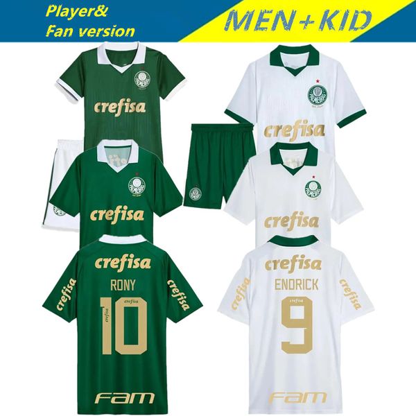 24 25 Palmeiras Dudu Soccer Jerseys 2024 Home Green Breno Lopes Rony G.Gomez camisa lejos D.Barbosa Lucas Lima G.Menino Mina G. Veneron Kits Kit Uniformes de fútbol