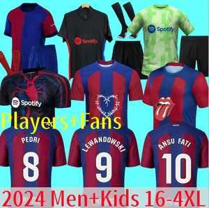 24 25 Pedri Gavi Soccer Jersey Lewandowski FC Ferran Camiseta de Football Shirt Auba Joao Cancelo F. de Jong 2023 2024 2025 ANSU FATI FOOTBALLAGE JOAO FELIX Men Kids 16-4xl