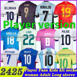 24 25 Versión de jugador Argentinas 2024 Jerseys de fútbol de los francés Portugues Portugal Shirt Kids Kit Inglaterra Usas México Fútbol Camisetas Uniformes
