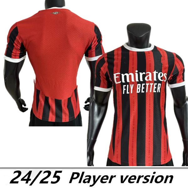 24 25 Player Version Giroud Pulisic Adult Soccer Jerseys 2024 Milans Rebic Theo Reijnders Kessie de Ketelaere Rafa Lea Football Shirts Player Men Kids Kit Kit Uniformi