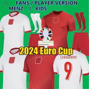 24 25 Polen voetbaltruien Lewandowski 2024 Euro Cup Home Away Polska National Team Milik Piszczek Piatek Grosicki Krychowiak Zielinski voetbalshirt Mannen kinderen