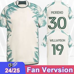 24 25 Portland Timbers Heren voetbalshirts Williamson Bravo Evander Moreno Chara Mora Away voetbalshirt Korte mouw Volwassen uniformen