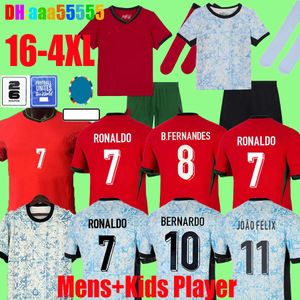 2024 Portugal B.FERNANDES camisetas de fútbol equipo nacional 2024 Eurocopa BRUNO FERNANDES JOAO FELIX RONALDO Bernardo Diogo J. JOAO CANCELO camiseta de fútbol uniforme