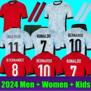 24 25 PoRtuGal B.FERNANDES camisetas de fútbol equipo nacional maillot du RUNO FERNANDES JOAO FELIX RONALDO Bernardo Diogo J. JOAO CANCELO Camiseta de fútbol para hombre Kit calcetín conjunto completo