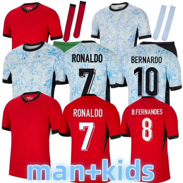 24 25 Portugal B.Fernandes Soccer Jerseys Team National 2024 Bruno Fernandes Joao Felix Ronaldo Bernardo Diogo J. Joao Cancelo Football Shirt Kits