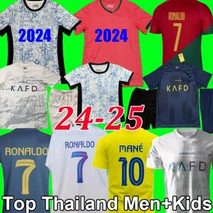 24 25 Portugal voetbaltruien Ronaldo Felix Pepe Bermardo B.Cernandes Camisa de Futebol J.Moutinho voetbalhirt Mannen Kids Kit Al Nassr