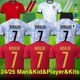 24/25 Jerseys de football du Portugal Ruben Ronaldo B.Fernandes 2024 Euro Cup Football Bernardo Shirt Men Kid Kit Kit World Cup Team