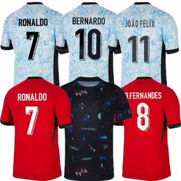 24 25 Portugals voetbaljerseys geb.Fernandes Ronaldo Portugal 2024 Men Kids Kit Boy Set Shorts Joao Felix Pepe Bermardo voetbaltop -shirtuniform