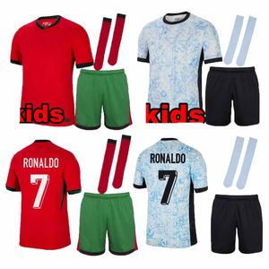 24 25 PortugalS voetbalshirts b.FERNANDES RONALDO Portugal Euro Cup 2024 Heren Kids Kit jongen kind set shorts sokken JOAO FELIX PEPE BERMARDO voetbalshirt uniform