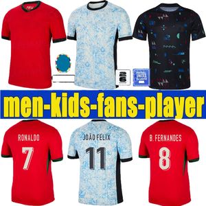 24 25 Portuguesa Portugal voetbalshirts Fernandes Ronaldo Cristiano Portugieser 2024 Euro Cup voetbal Shirts Men Kids Kit Team B.Cernandes Joao Felix 2025 20 20 20