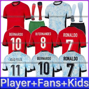 24 25 Portuguesa Portugal Soccer Jerseys Fernandes Ronaldo Cristiano Portugieser 2024 Euro Cup Football Shirts Men Kids Kit Team B.Fernandes Joao Felix Al Nassr