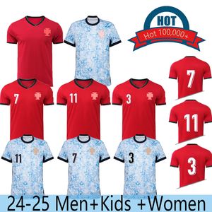 24 25 Portuguesa Portugal Jerseys de fútbol Ruben Ronaldo Portugieser 2024 Europeo Copa Portugal Camisa de fútbol de fútbol Traje de niños Copa mundial Portugal Home and Away Tops